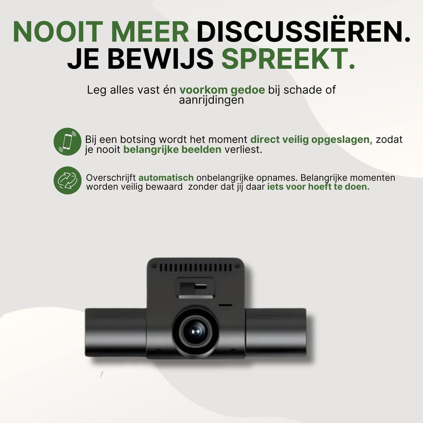 360Guard Pro dashcam met automatische botsingsdetectie en beveiligde opslag van cruciale beelden bij een aanrijding, zonder handmatige instellingen.