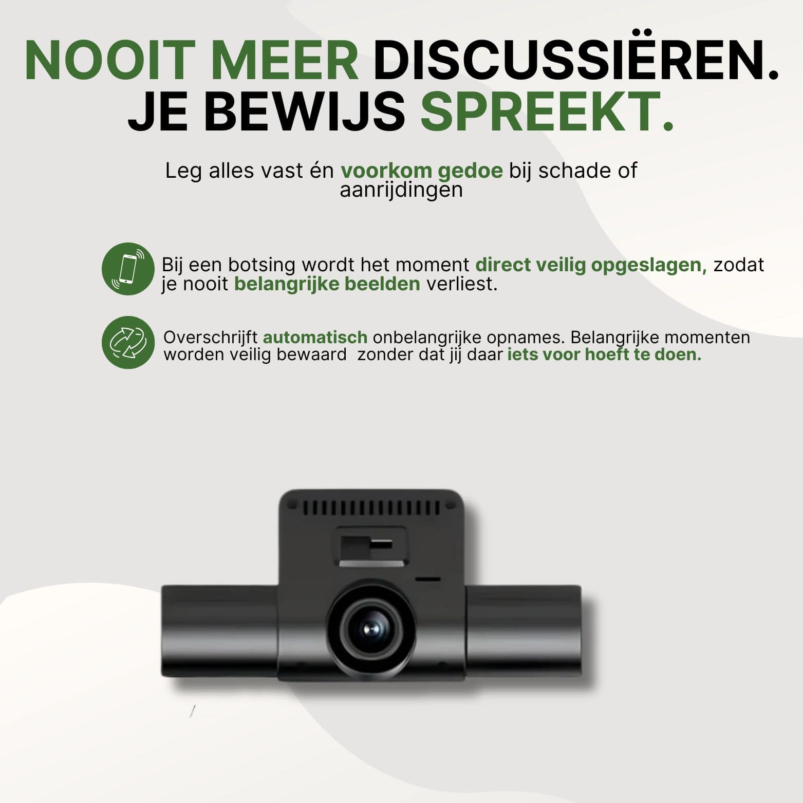 360Guard Pro dashcam met automatische botsingsdetectie en beveiligde opslag van cruciale beelden bij een aanrijding, zonder handmatige instellingen.