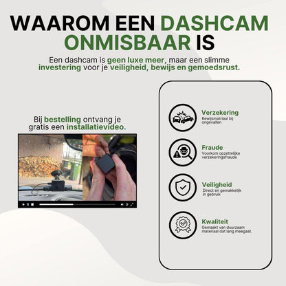 360Guard Pro dashcam: bewijs bij ongevallen, bescherming tegen fraude en geleverd met gratis installatievideo. Slimme investering in veiligheid en gemoedsrust.