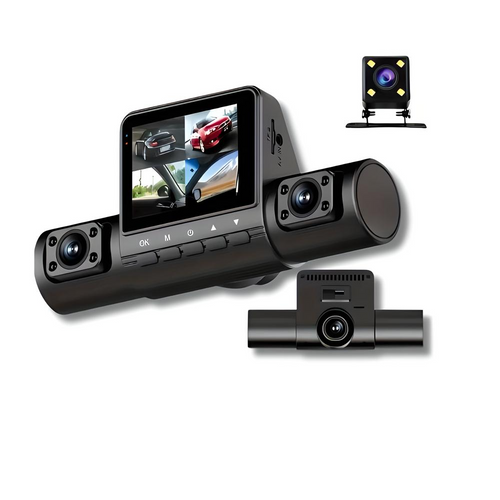 360Guard Pro Auto Kamera Samochodowa | 1080P HD z Przednią, Tylną i Kamerą Wnętrza