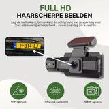 Kamera samochodowa DriveVision z rozdzielczością 1080p rejestruje tablicę rejestracyjną w szczegółach dzięki podczerwieni do widzenia nocnego i kątowi widzenia 140°